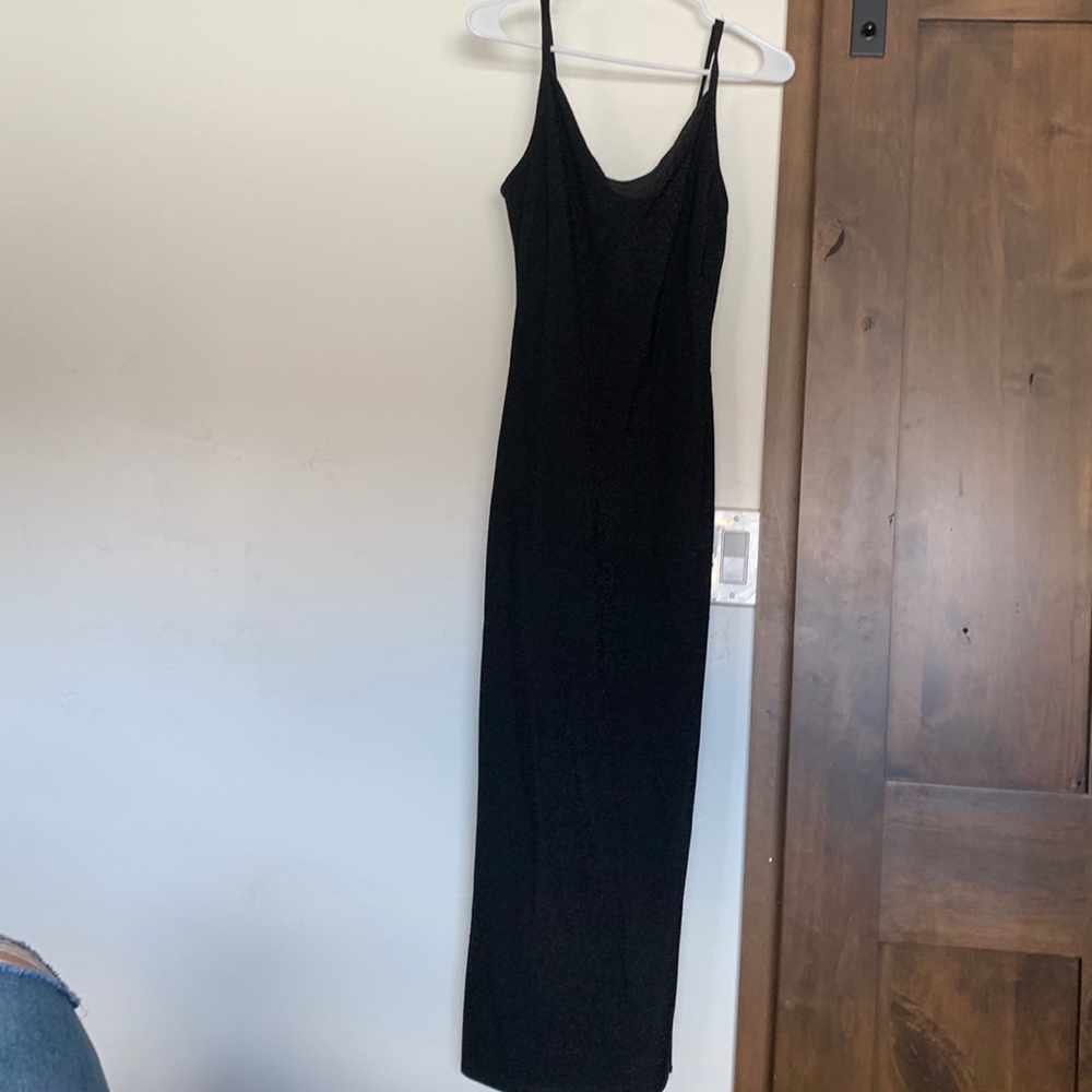 Black glitter medium mid length dress